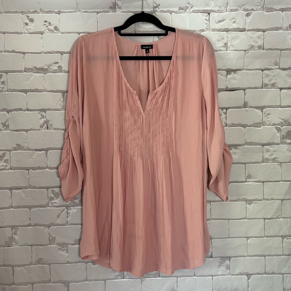 Torrid Pink Dolman Sleeve Tunic with Relaxed Fit